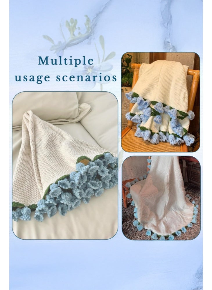 SHABILI DIY Flower Bouquet Blanket Crochet Kit, 2-in-1 Cozy Throw Blanket and Floral Display, Handmade 3D Crochet Flowers, Unique Craft Kit Gift for Mother’s Day Birthday Wedding or Valentine’s Day (Not Finished Product, Hand-Woven Required) - Image 3